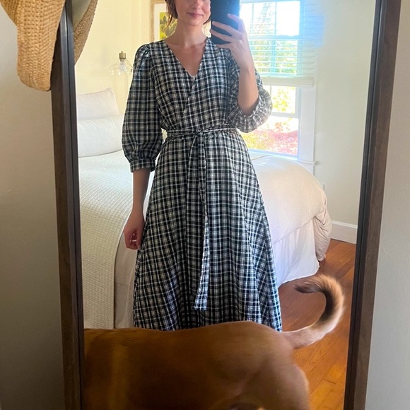 NWOT A New Day Gingham Midi Wrap Cotton Dress Size XS - Picture 7 of 7